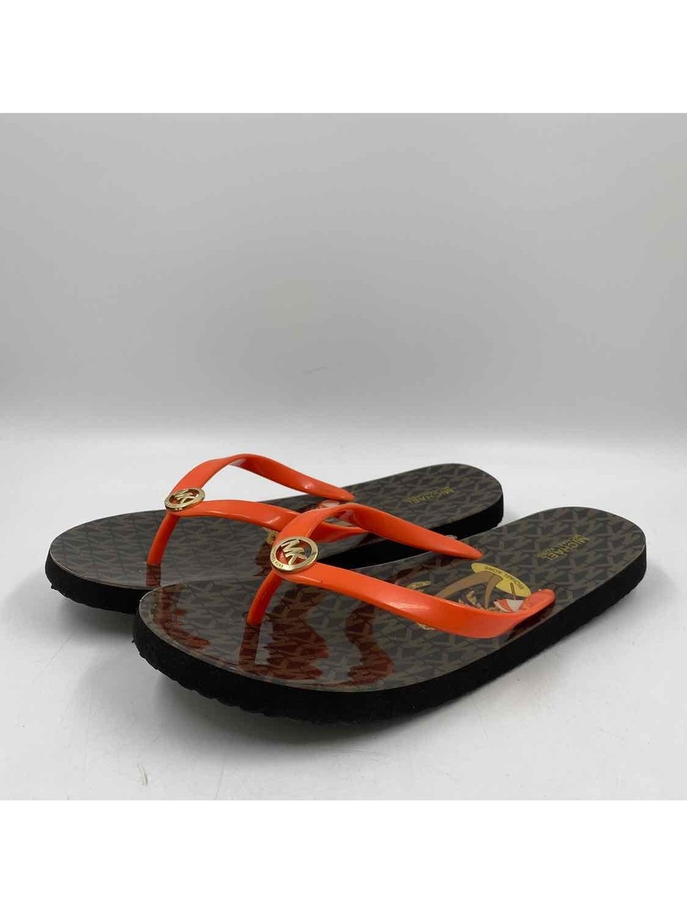 Michael Kors Women's Shoe Size 10 Orange Solid Flip Flops